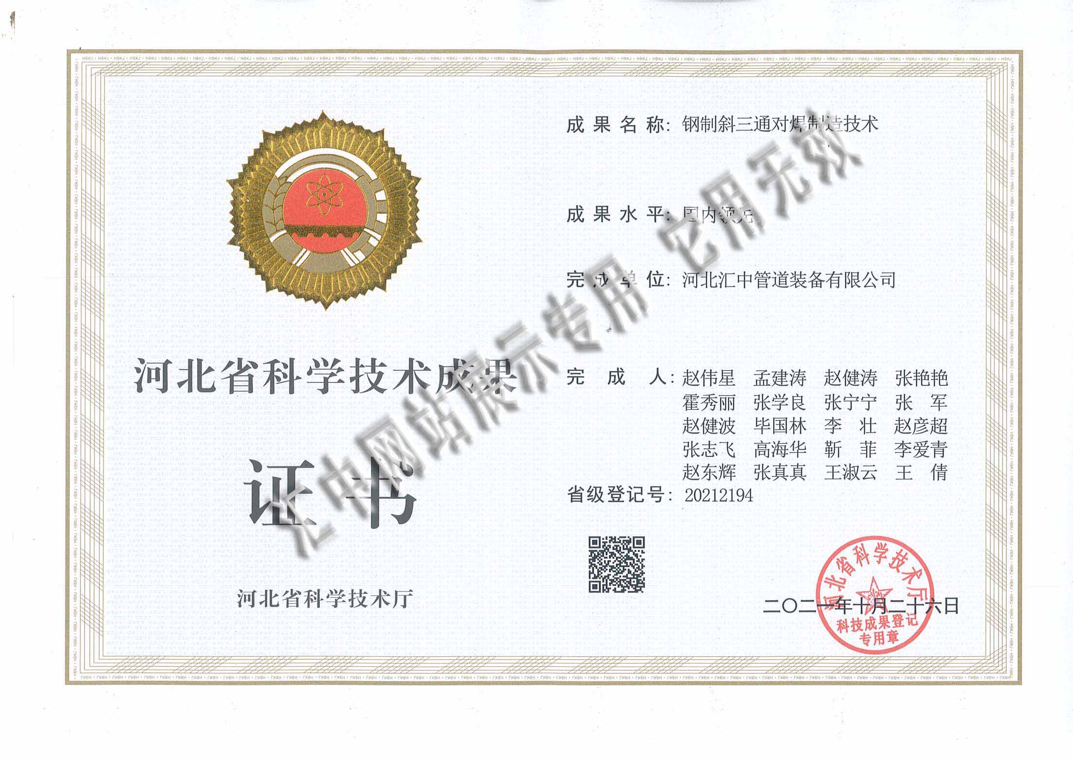 國(guó)內(nèi)領(lǐng)先成果證書